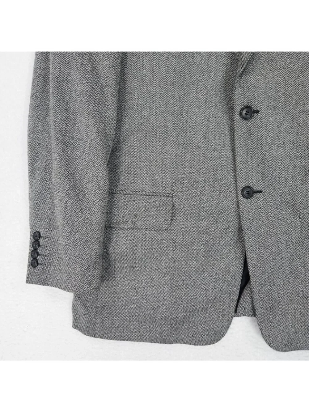 Hiltl Jacket Mens EU 52 US 42 Gray Wool Herringbone Blazer Sport Coat Two Button
